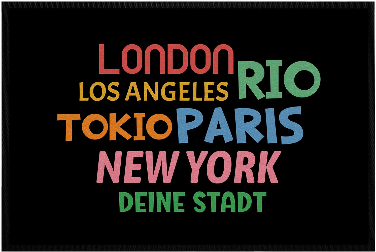 Paillasson amusant personnalisable London Los Angeles 60x40cm