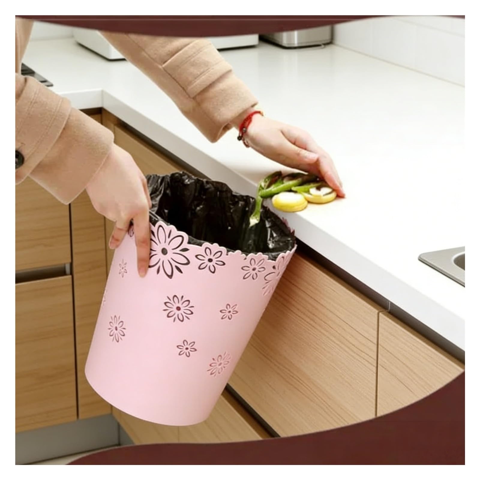 Mülleimer Papierkorb Büro & Zuhause|Mülleimer Schreibtisch| Für Büro Mülleimer Kinderzimmer & Kücher (Pink, Groß)