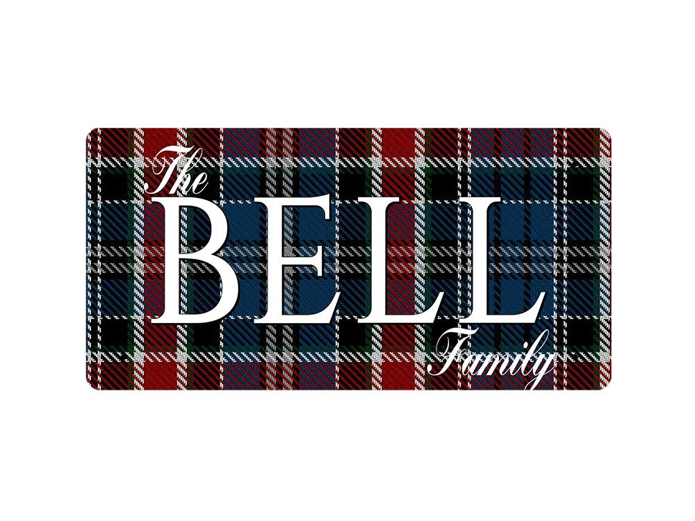 Mcmug White - The Bell Family (Bell 2015 Tartan) - Metal Sign, Decorative Sign, 200Mm X 100Mm
