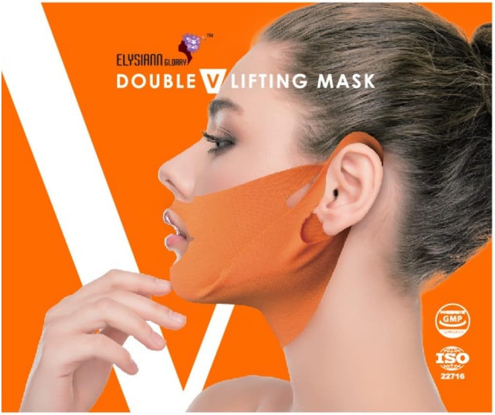 Elysiann Glorry Double Up V Lifting Mask | Face Lifting Mask for Defined Chin and Age Lines | Hydrogel Layer for Upliftment of Facial Lines | Three Dimesional Face Line, 21g