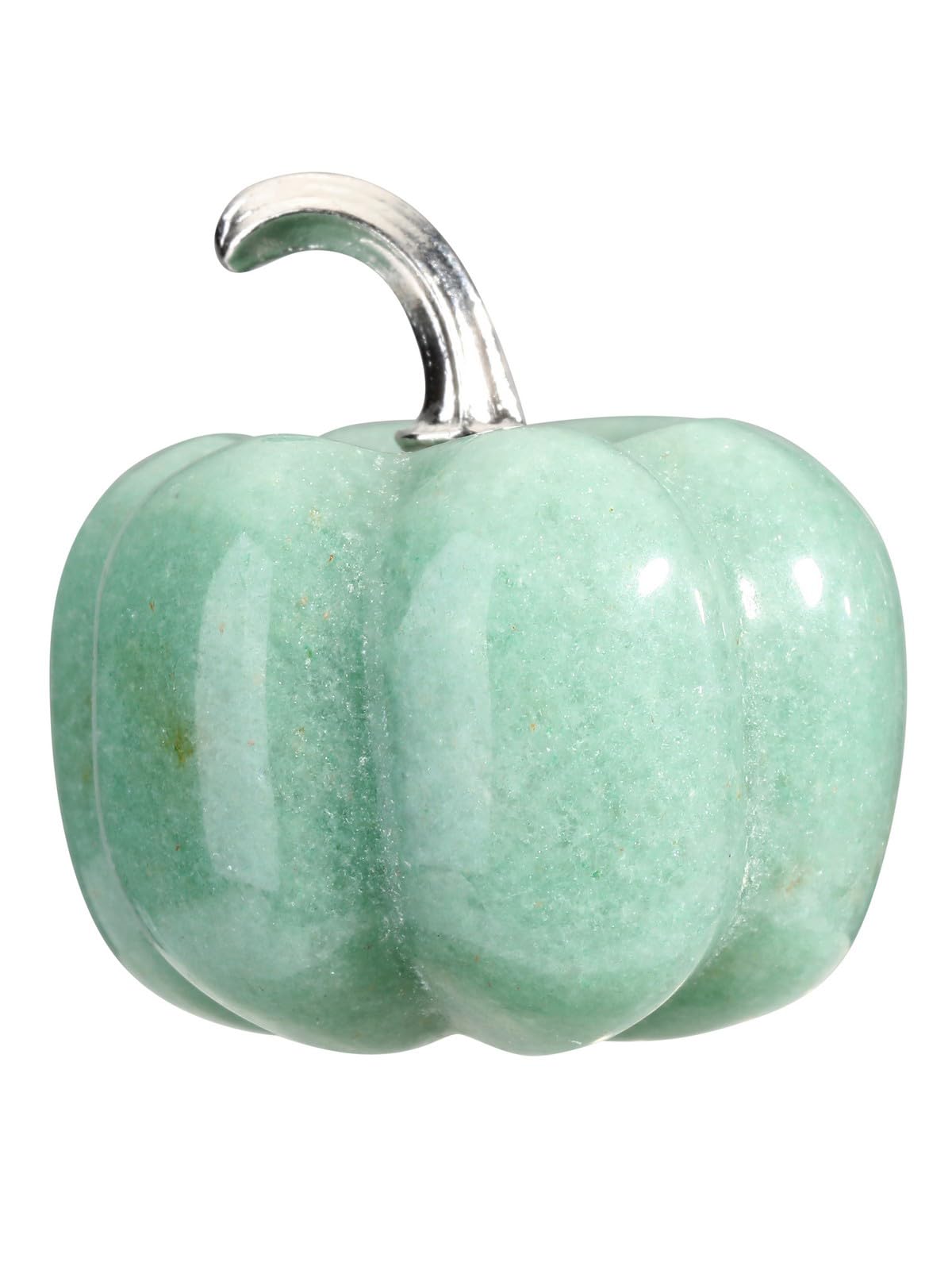 JSDDE Green Aventurine Crystal Pumpkin Figurine, Hand Carved Gemstone Pumpkin Statue Art Collectible Ornaments, 1.2” Crystals Pumpkins for Men Women Thanksgiving Gift