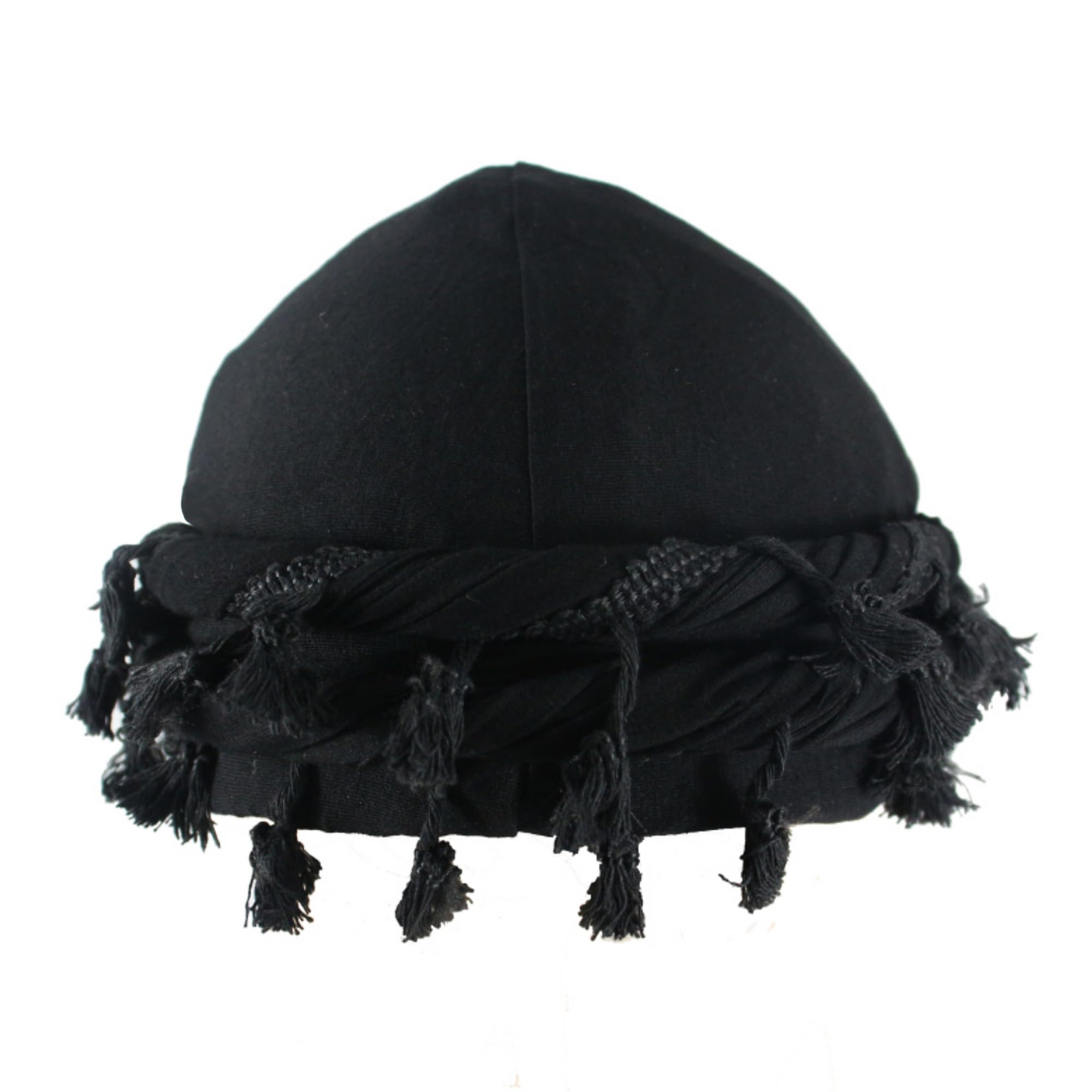 ELLEWINTurban for Men Satin Lined Halo Turban Head Wrap for Locs Pre-Tied Sleeping Black Turban Twist Stretch Durag T Shirt Turban Do-rag Skull Cap for Male