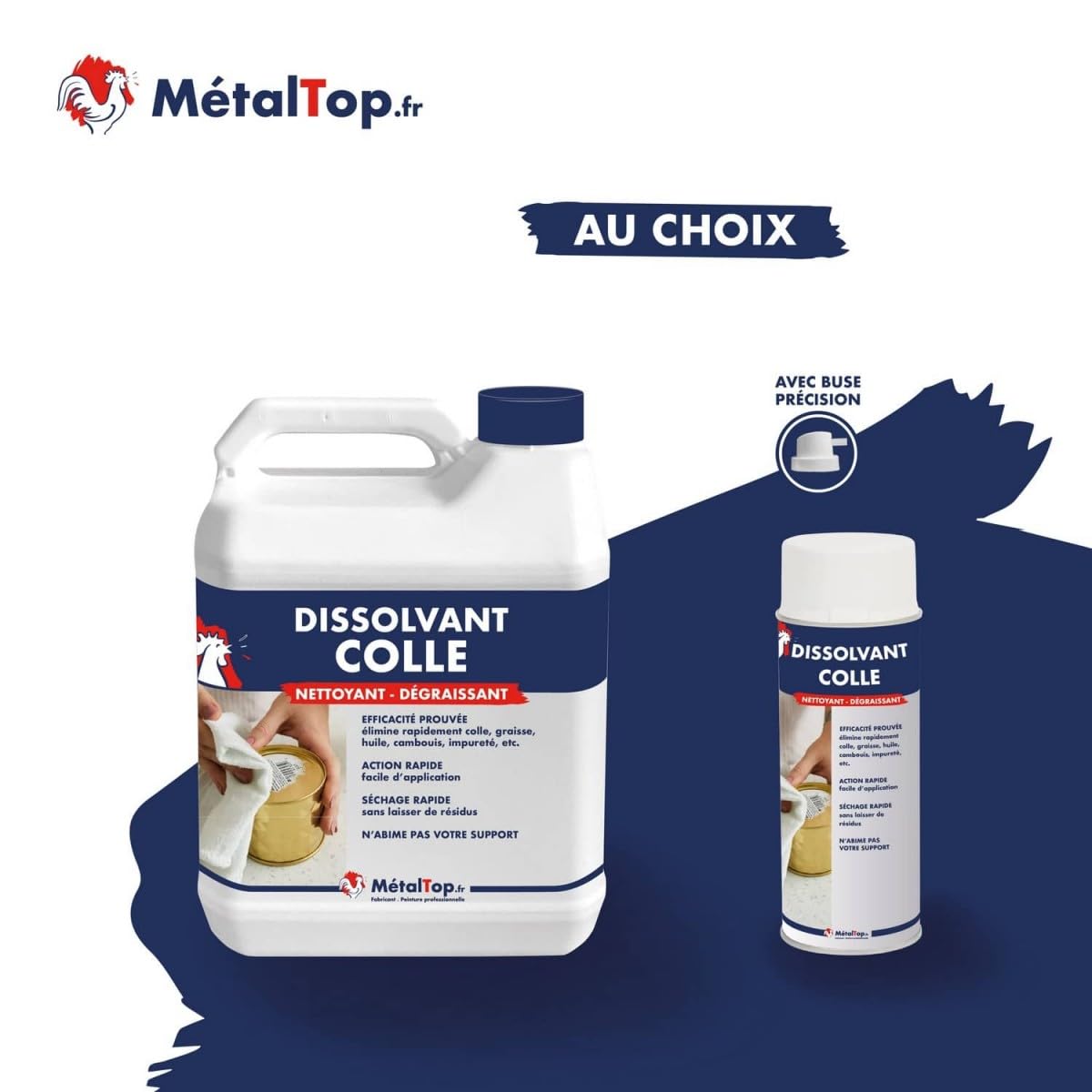 Metaltop - Dissolvant Colle - 5 L - Dissout colles, adhésifs et étiquettes : verre, métal, plastique.