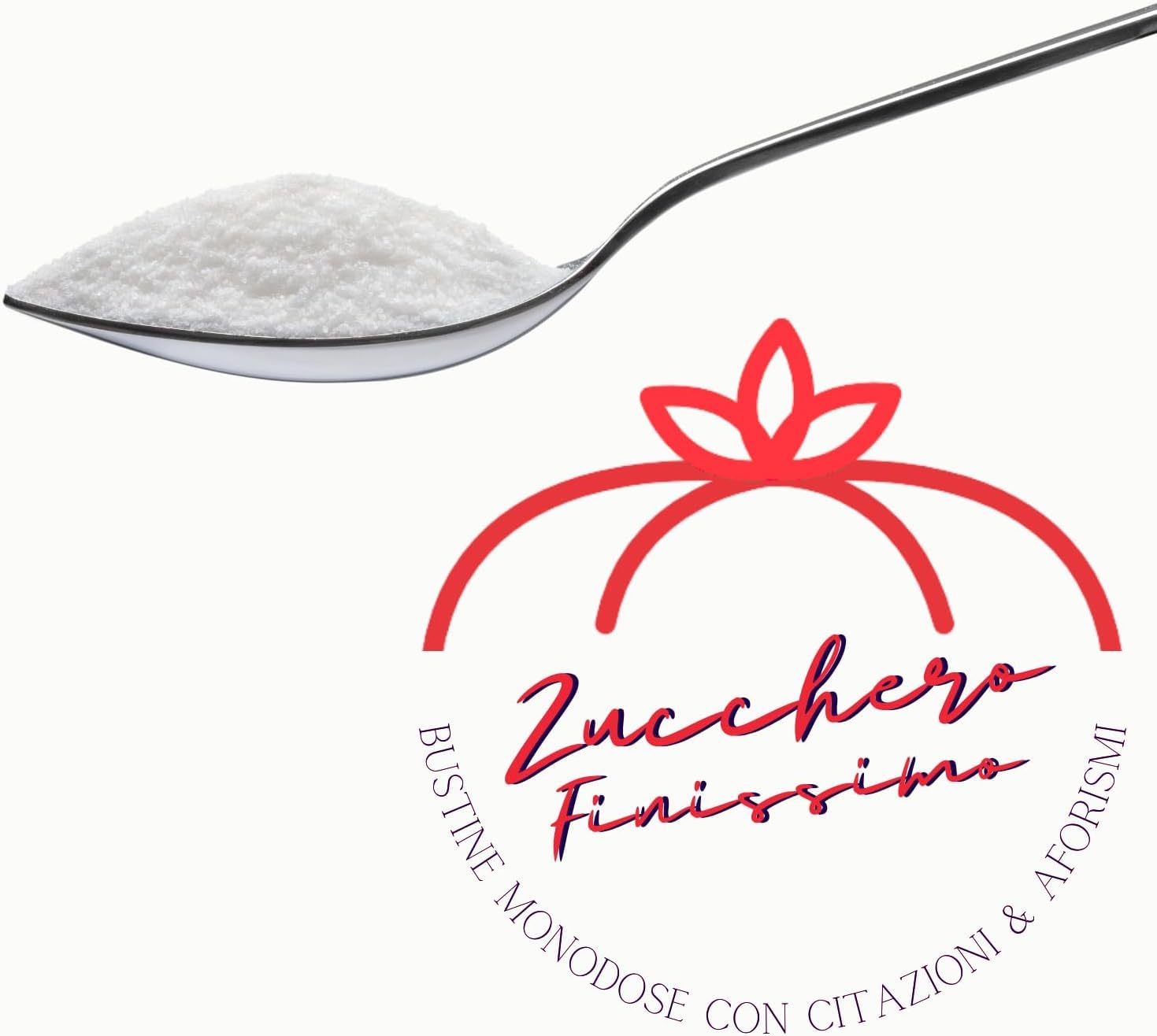 Zucchero & Proverbi - Bianco Finissimo - "400 Bustine Monodose Da Gr 5 con Frasi & Citazioni Italiane 2 Kg + Omaggio Spezie "20Tipici" in ogni confezione "Tour Italia 20Tipici" - Natale 2024