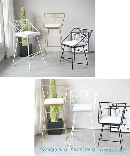 Miniatura 3 de YLCJ - Taburete industrial para desayuno, taburetes y almohadas de lino, silla de comedor para cocina  Pub  CAF  taburete máx. 440.9lbs de carga.,