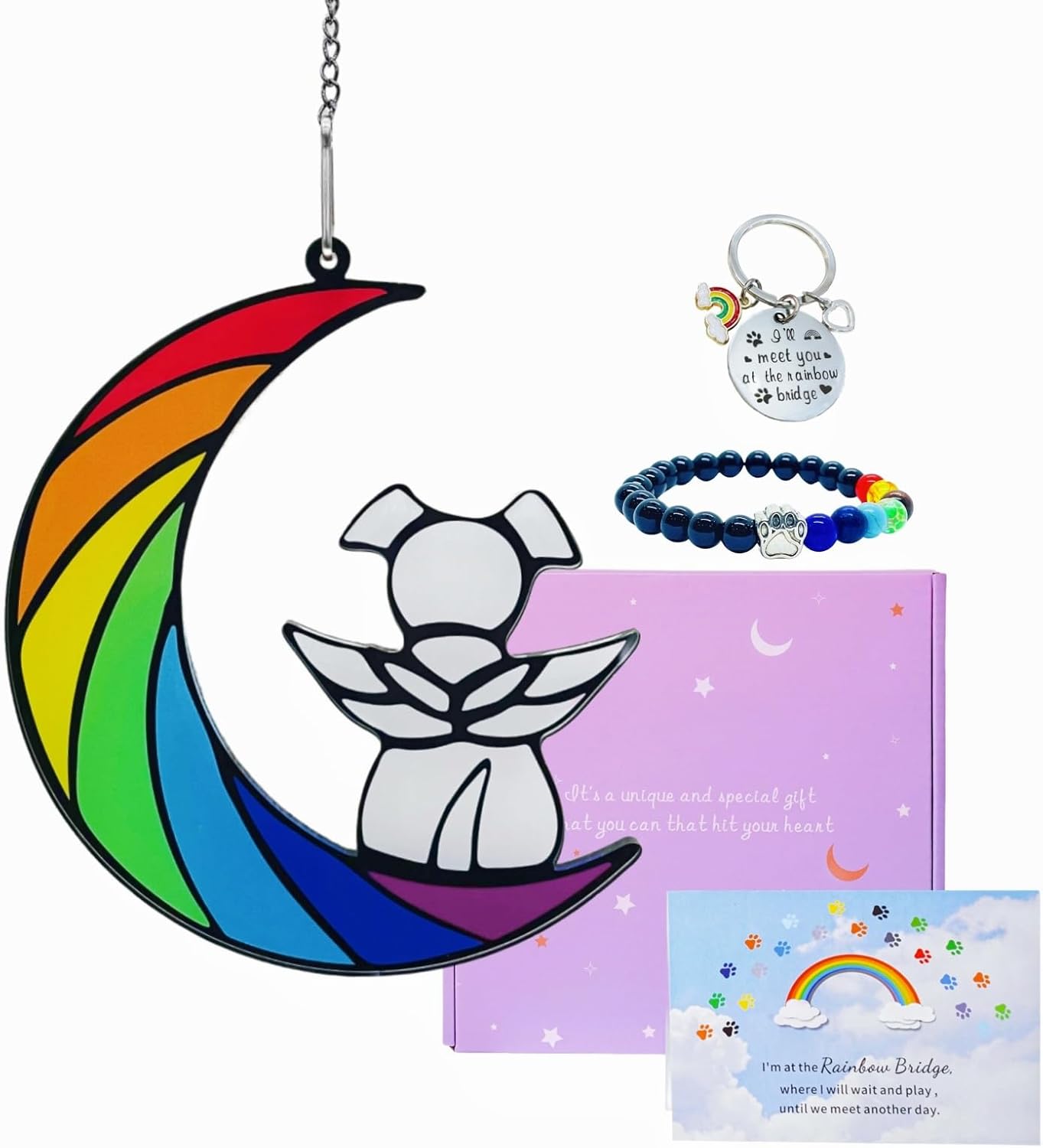 Dog Memorial Gifts for Loss of Dog, Rainbow Bridge Dog Memorial Gifts for Dogs, Pet Memorial Loss Sympathy Gift, Loss of Dog Sympahty Gift, Dog Bereavement Gift, Dog Passing Away ​Gift