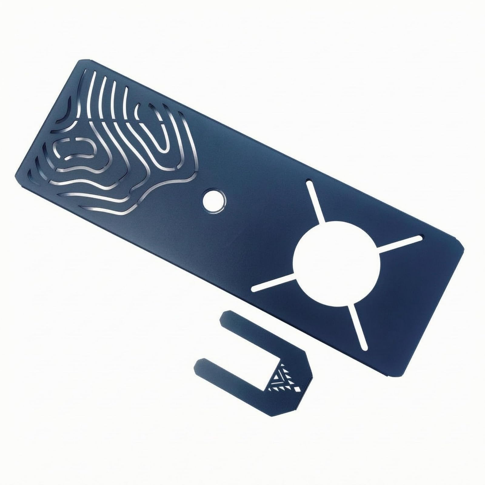 Lightweight IGT Burner Board Slim Aluminum Burner Board Dark Blue Single-Panel Insert Wavy Cutout, 4.0 Spider Board-image-13