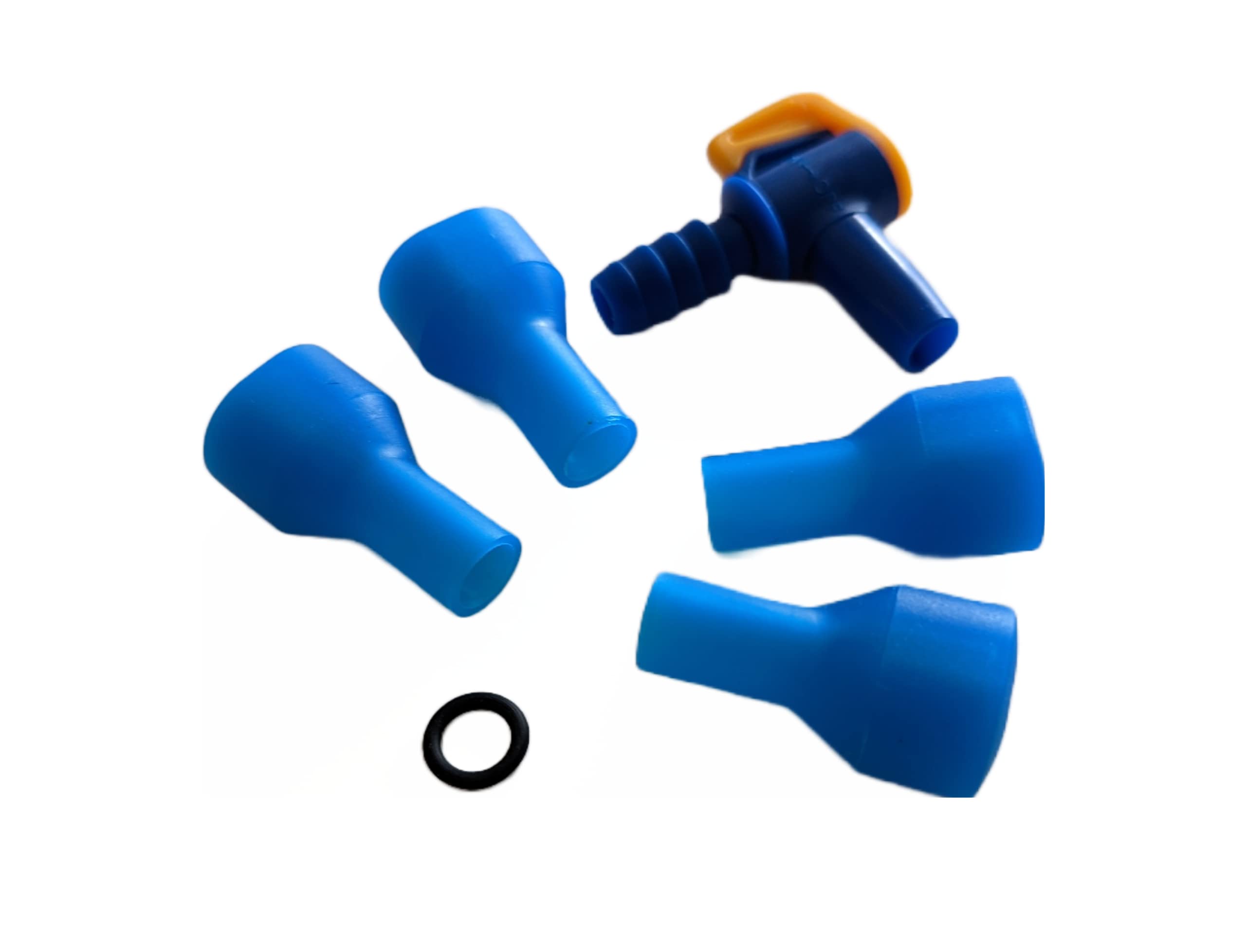 Replacement Hydration Pack Reservoir Bladder Bite Valve Mouthpieces with On/Off Valve (4 Pack) (Blue)