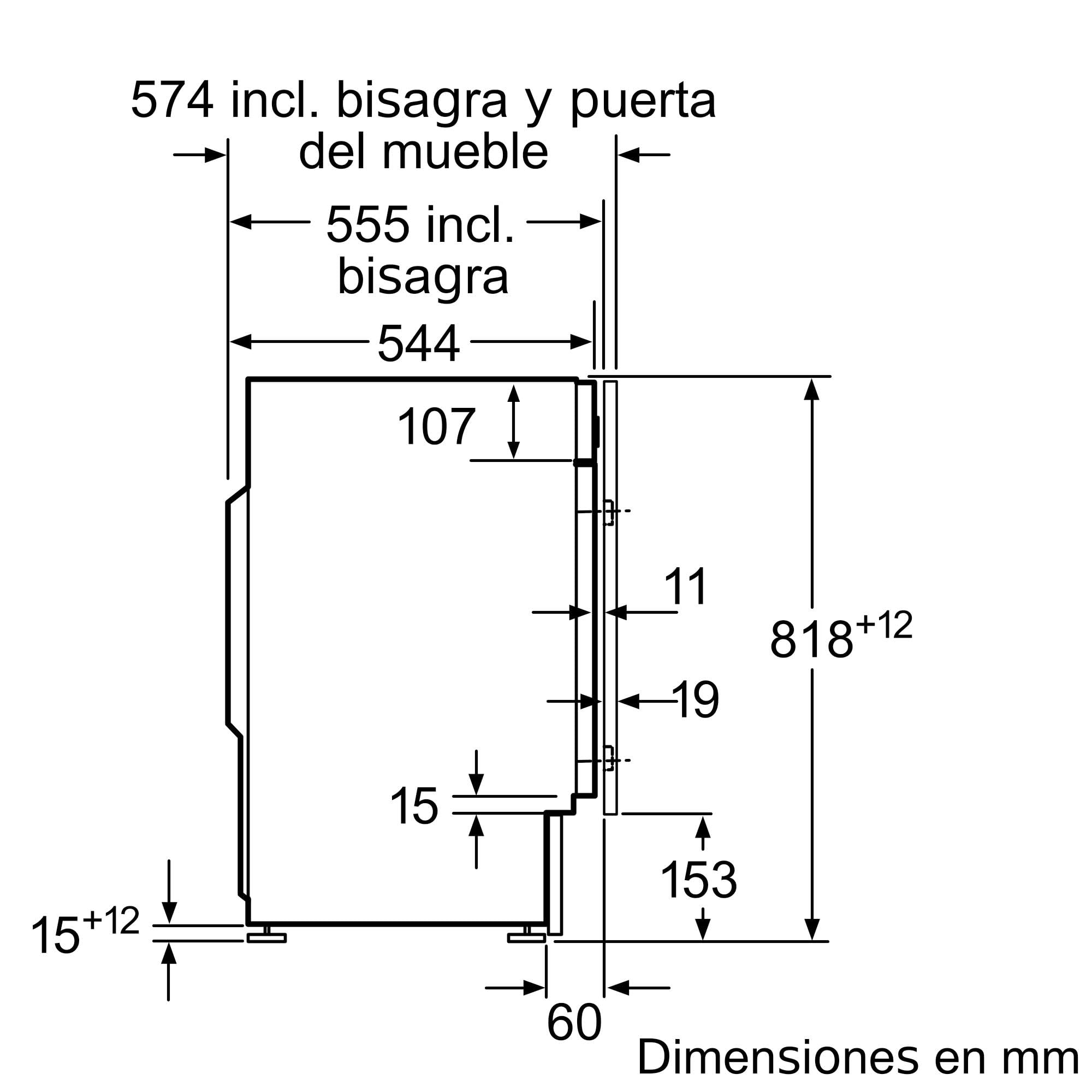 Bosch Lavadora Integrable, 60 cm, 8 kg, Serie 6, EcoSilence, Blanco, WIW24307ES
