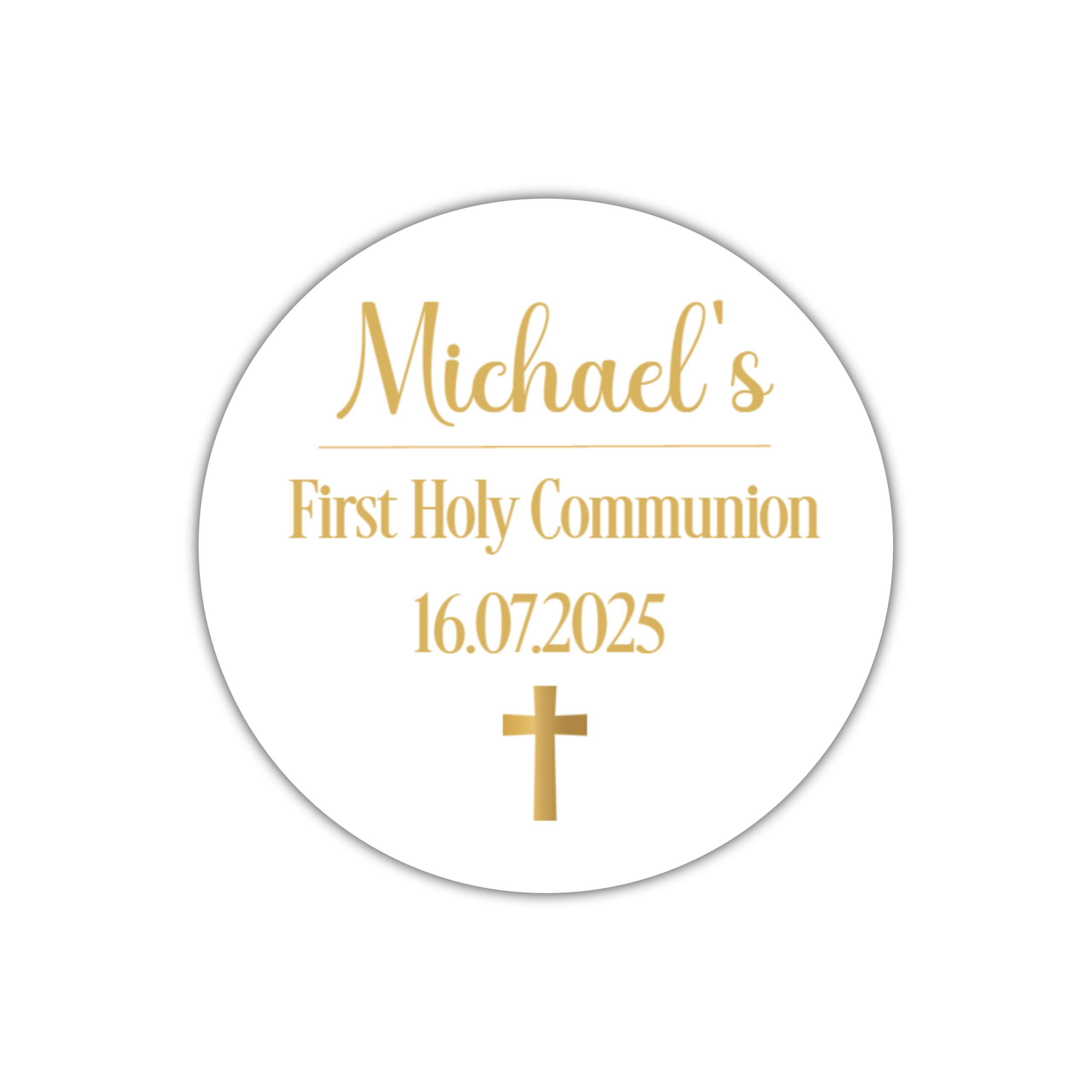 Five Star Party Supplies White First Holy Communion Stickers, Gold Cross Design,Confirmations Stickers, Communion Party Favours,