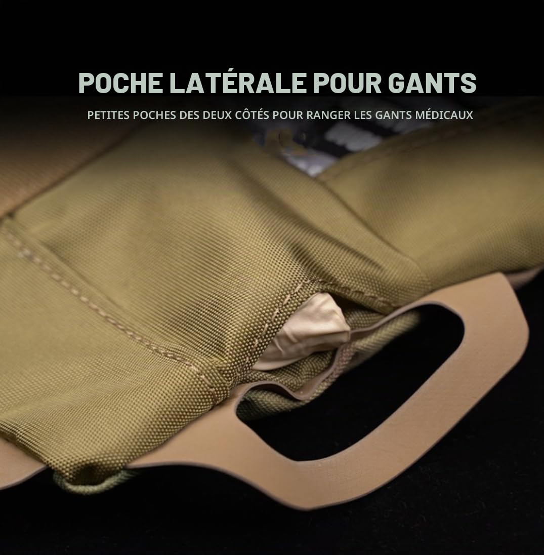 Peminkoo Pochette Militaire Tactique à déploiement Rapide Kits médicaux lFAK adaptés au Gilet de Chasse Airsoft Sac de Survie d'urgence équipement de Camping en Plein air