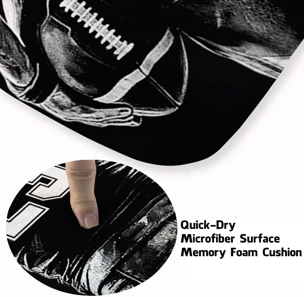 Personalized Football Rug - Football Player Area Rugs for Boys Men Room Vintage Players Rugs Home Decor Large Sport Floor Carpets Washable Non-Slip (Football Rug 4)