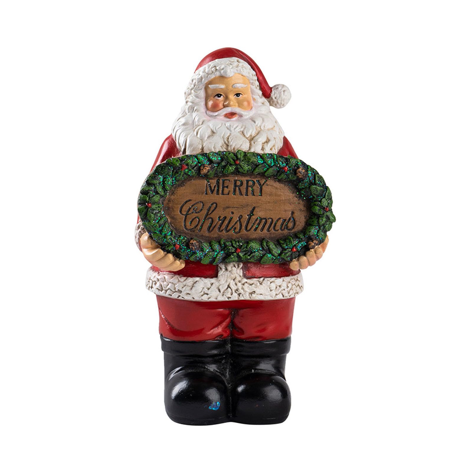 Elnwnnkc Christmas Standing Santa Sign with Message Home Resin Craft Christmas Home Decoration