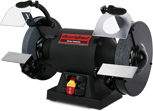 Miniatura 10 de BUCKTOOL Amoladora de banco de alta velocidad de 1.0 HP de 8 pulgadas, amoladora de mesa de 3590 RPM con motor de 8.0 A, amoladora de rueda sin