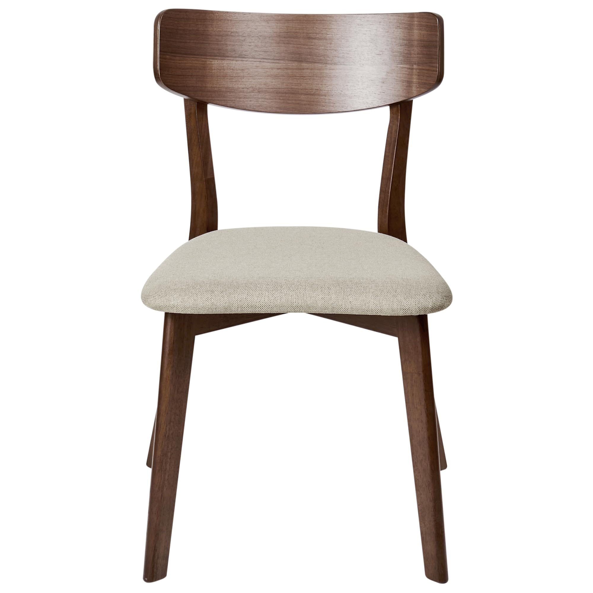 Beliani Conjunto de 2 sillas de Comedor Retro sin reposabrazos con Asiento de Tela marrón y Beige Holly