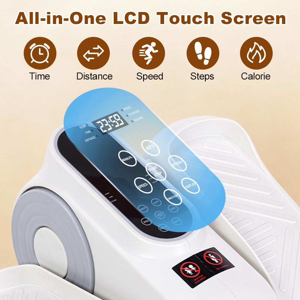 Under Desk Elliptic Elliptical Exercise Machine，12 Speed Adjustment, Forward and Backward Movement, Suitable for Elderly Leg Exercise Oval Machine Seniors Oval Foot Pedal Machine