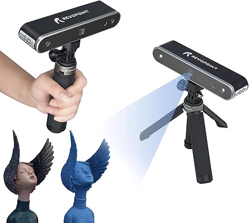 Revopoint Escáner POP 2 3D de alta precisión con precisión de 0.002 in - Paquete estándar - Velocidad de escaneo de hasta 10 fps, luz