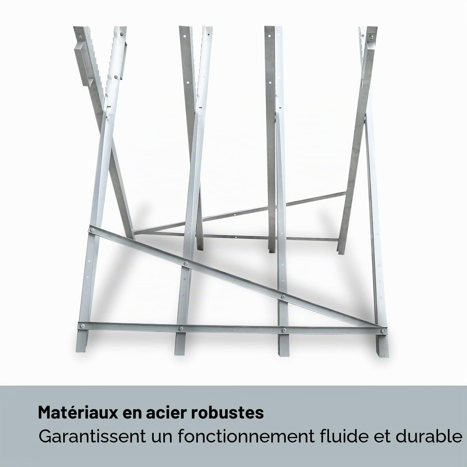 Lospitch Chevalet de sciage 81x80x80 CM 150kg Charge maximale Chevalet de sciage en bois Galvanisé Chevalet pliable pour tronçonneuse à chaîne ou scie à main