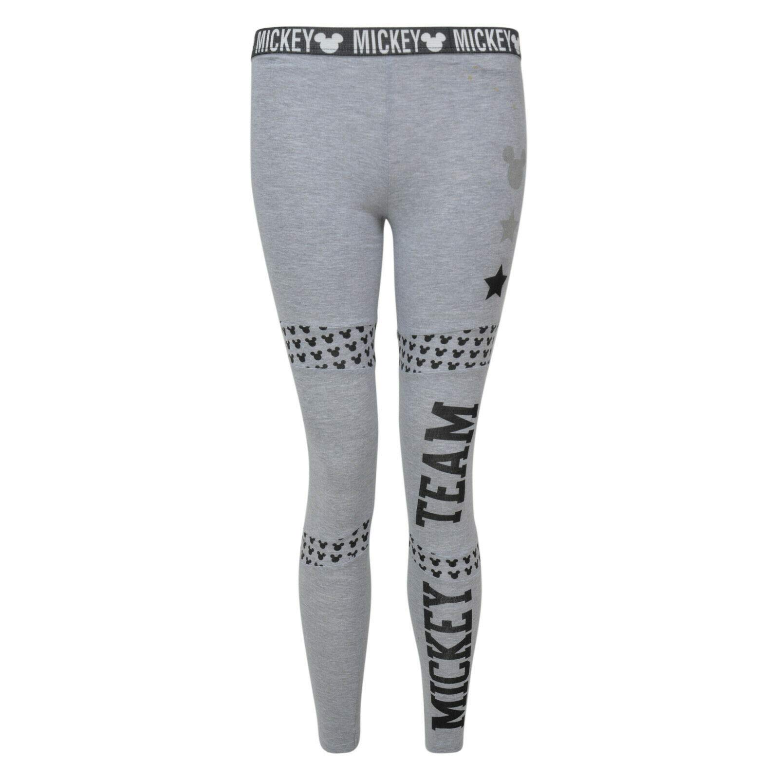 Paradise Girls Leggings Mickey Mouse Theme Grey EX UK Store 8-14 Years New