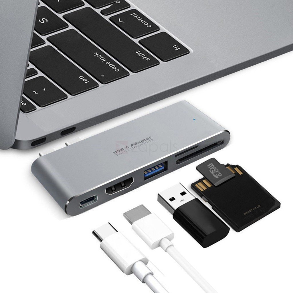 Tobo USB C Hub, 5 in 1 Dual Type C Adapter Thunderbolt 3 USB-C Dongle for New MacBook Pro, Type-C Power Pass-Through, HDMI 4K@30Hz, USB 3.0 Port, SD/Micro SD Card Reader. - TD-775TC-image-26