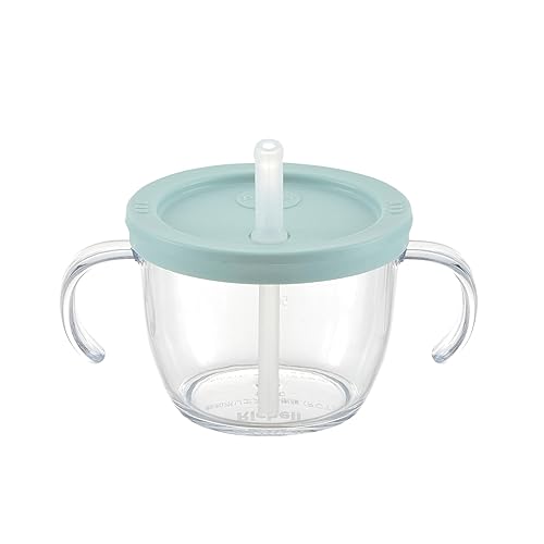 Miniatura 7 de Push Flow - Vaso para sorber de entrenamiento con popote de silicona y asas, 5 onzas, para bebé de 6 meses + gris claro