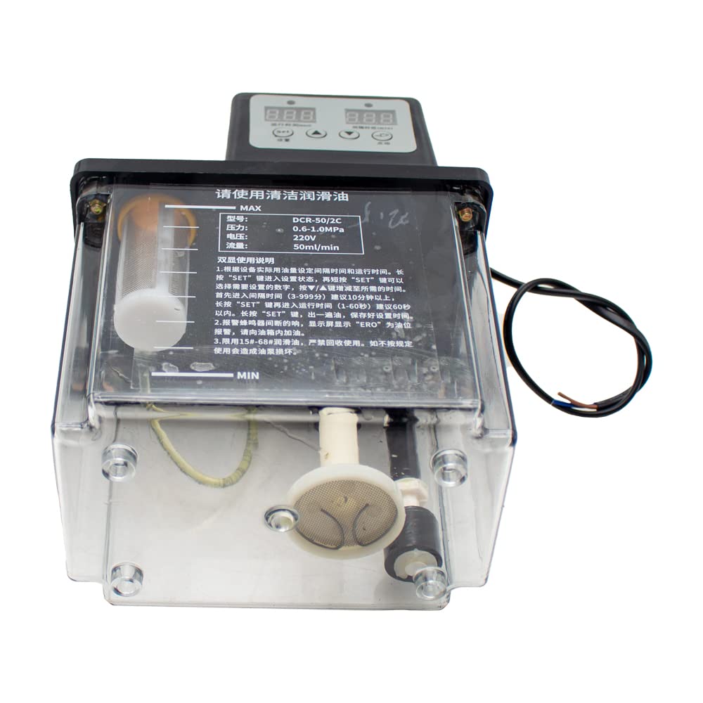 Bomba De Lubricación Automática De 220 V, Bomba De Aceite Electromagnética, Engrasador De Torno Con Pantalla Digital Dual (2L)