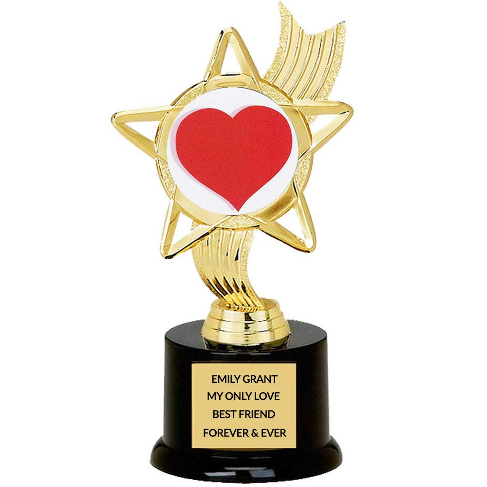 DINN BROS Custom Valentine's Day Heart Trophy for Galentine's Day, Your Spouse, Wife, Husband,Customize Free Engraving, Trophy Wife or Best Partner