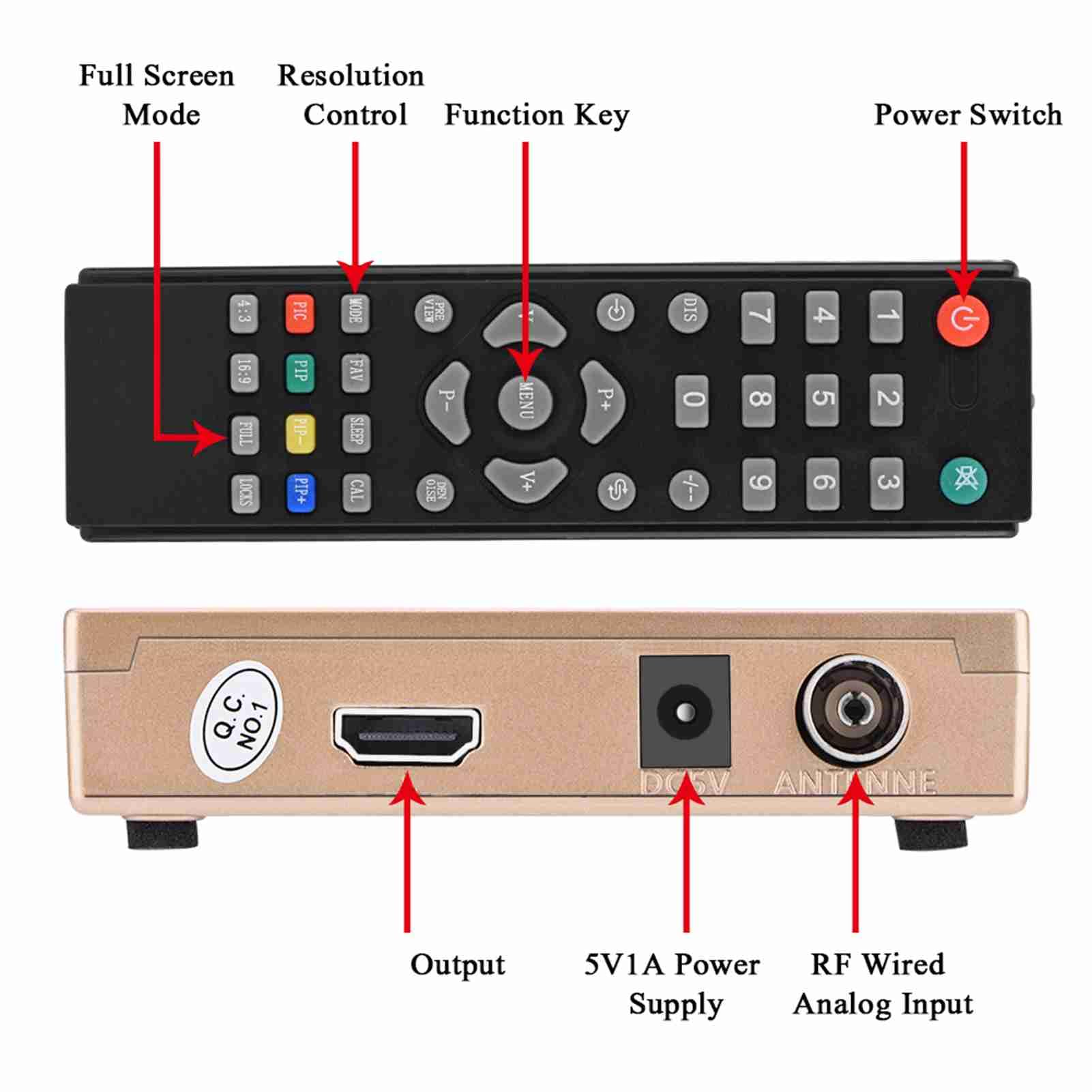 RF zu HDMI Konverter HDMI zu RF Modulator Analoger TV Empfänger Adapter HD Modulator mit Fernbedienung für alle Port TVS Projectors Multimedia Teaching Network