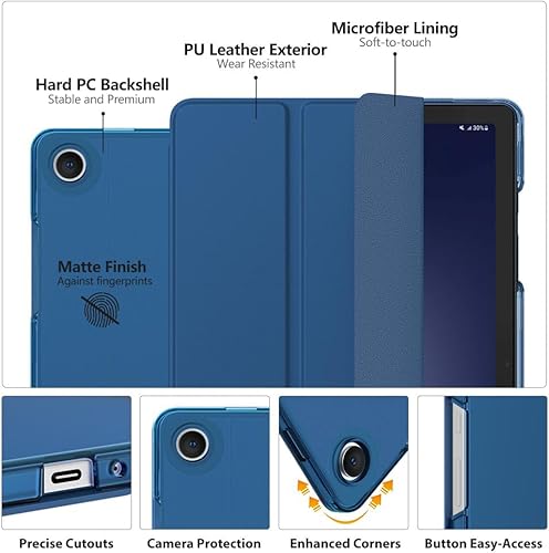 Miniatura 3 de MoKo Funda para Galaxy Tab A9 Plus de 11 pulgadas 2023, funda protectora inteligente con soporte delgado con carcasa trasera translúcida de
