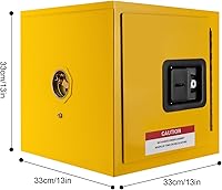Vista 3 de DYRABREST Gabinete de almacenamiento de seguridad para líquidos, gabinete de combustible seguro contra incendios de 2 galones, gabinete a prueba