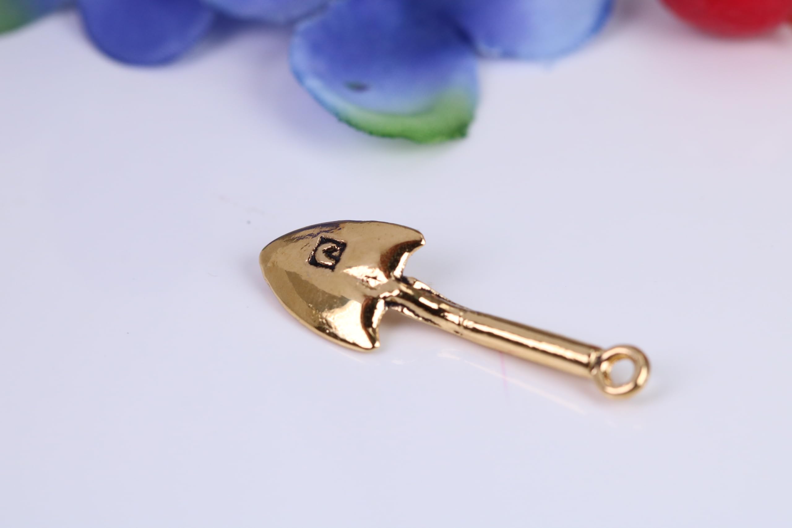 Zawieszka do łopaty ogrodowej wykonana z litego odlewu żółtego złota, brytyjska cecha probiercza, 0, Metal Żółte złoto