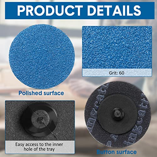 Image of Nuenen 150 Pcs Sanding Discs Die Grinder Sanding 60 Grit 2 Inch Grinding Disc for Surface Finish Grind Polish Burr Rust Paint Removal Use with Die Grinder