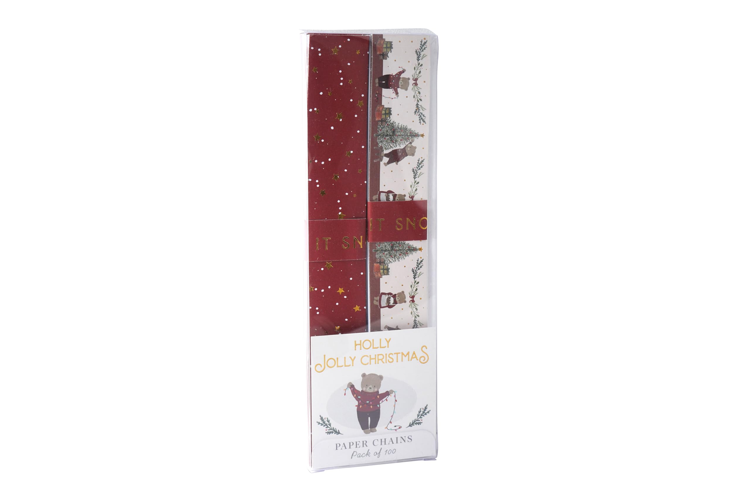 Cgb Giftware Red | Little Bear Co. 'Holly Jolly Christmas' Paper Chains | Christmas | Christmas Decor | Homeware | Home Decor | Gb08227