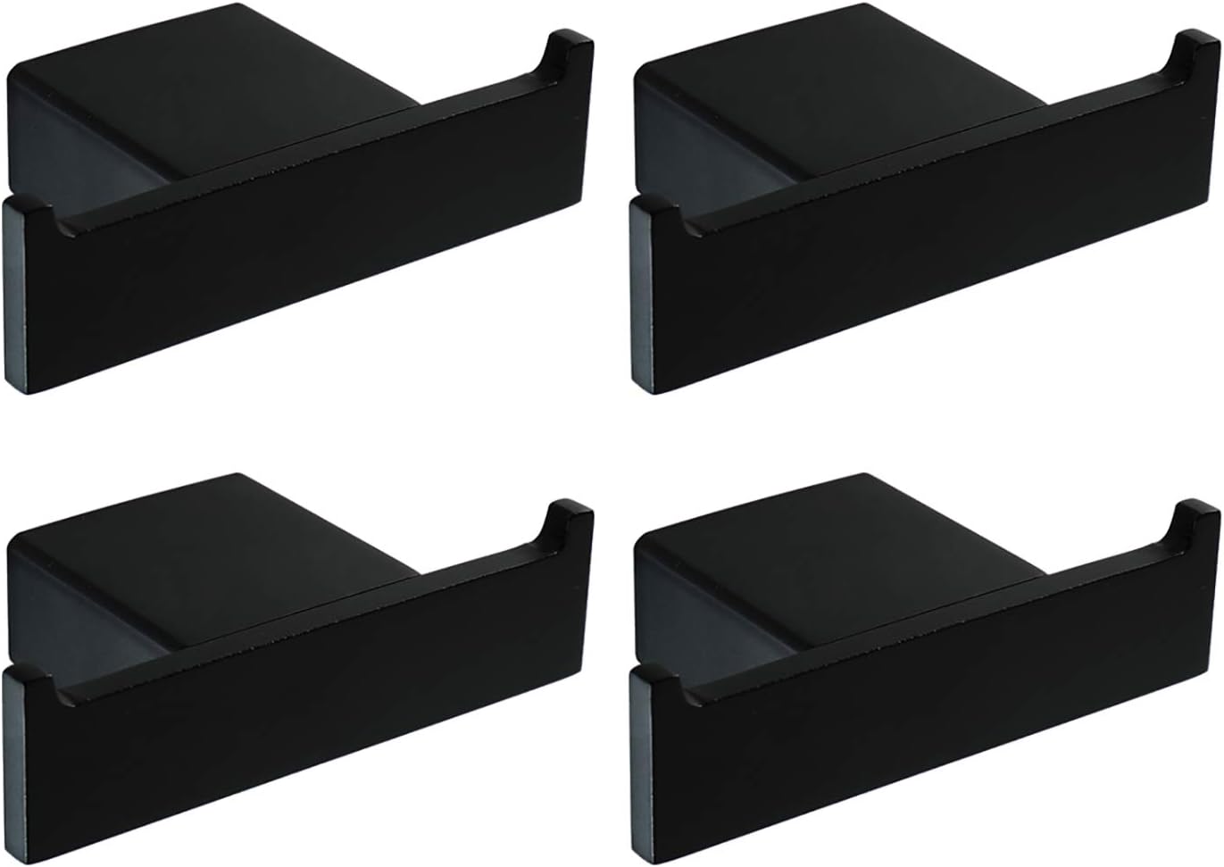 Double Coat Hooks Black Towel Hook Wall Mounted Robe Hook 304 Stainless Steel Heavy Duty Shower Hook for Home, Office, Kitchen, Screw Installation,Single