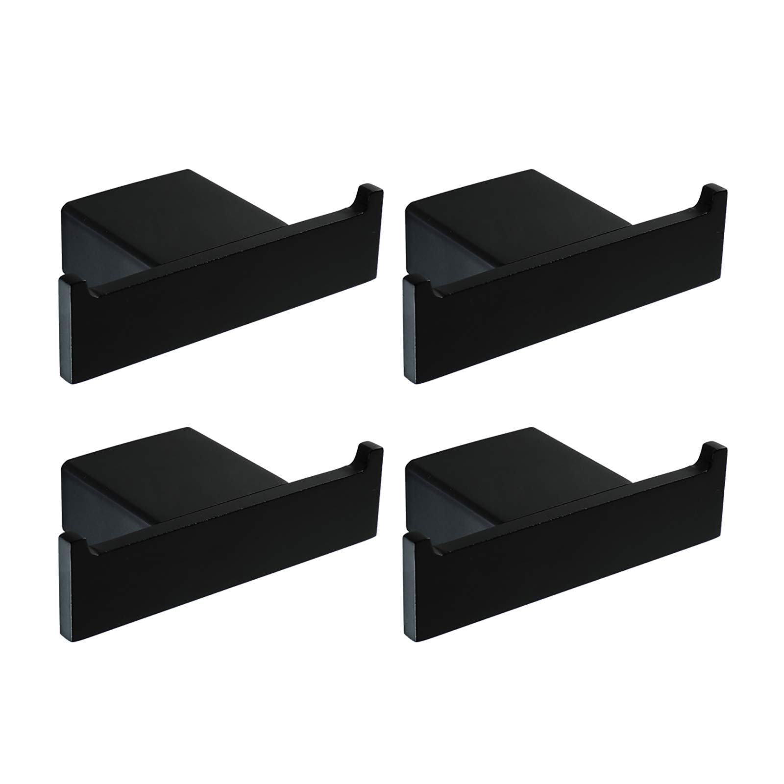 Handtuchhaken Schwarz Kleiderhaken Doppelhaken Wandhaken 304 Edelstahl Mantelhaken, Doppelt Garderobenhaken für Küche, Büro, Bad, Schraube Installation,4 Hooks