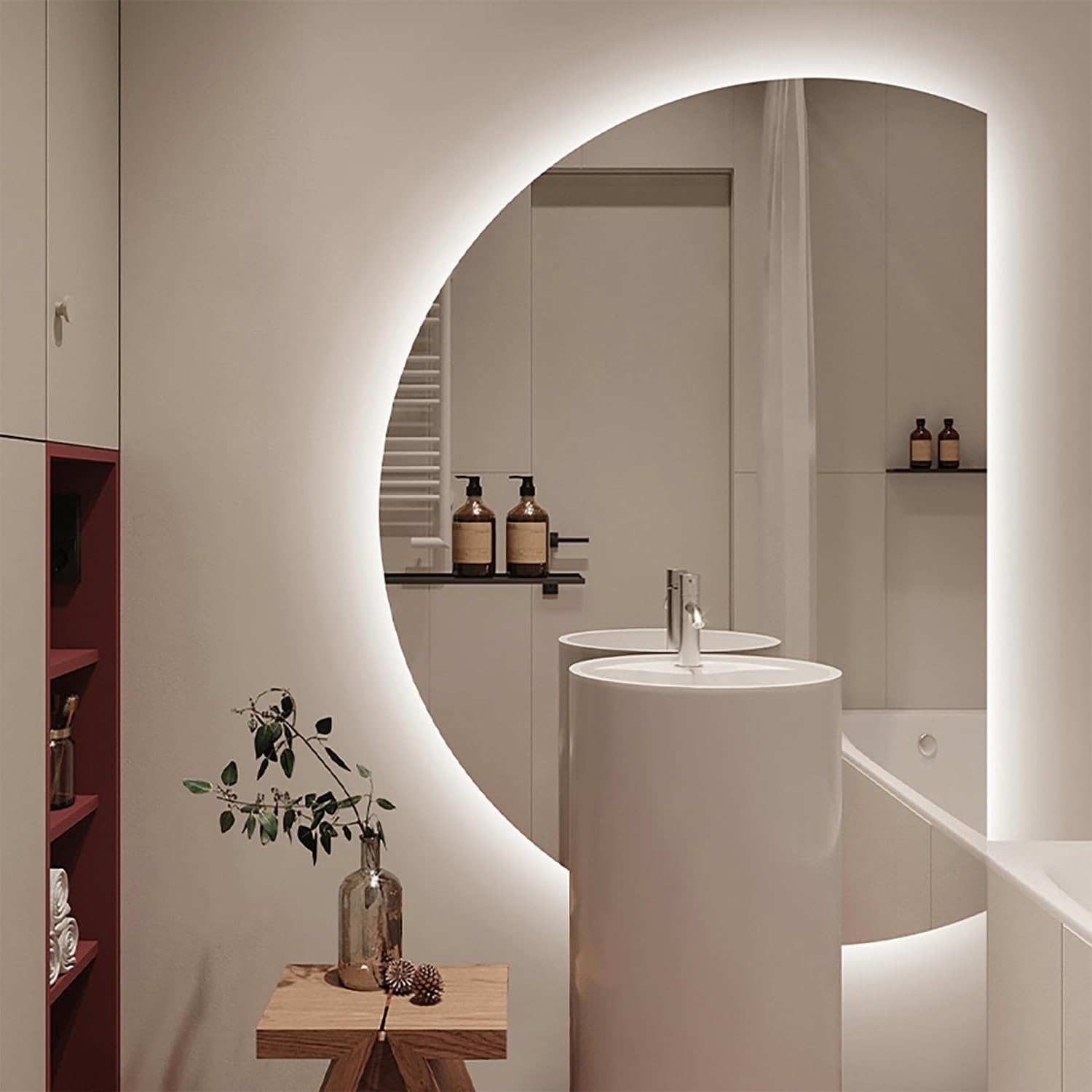 Grand miroir maquillage LED pour une décoration intérieure moderne