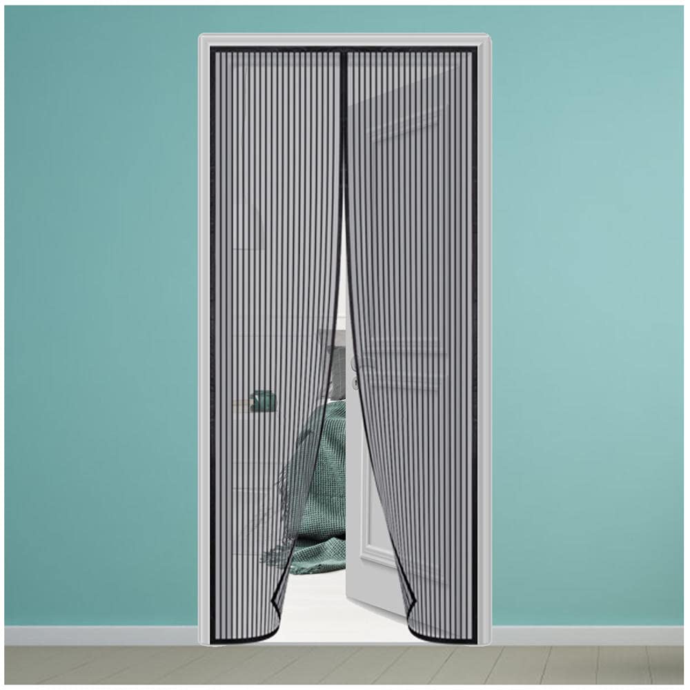 Moustiquaire magnétique rideau anti-moustique amovible noir 185x235 cm
