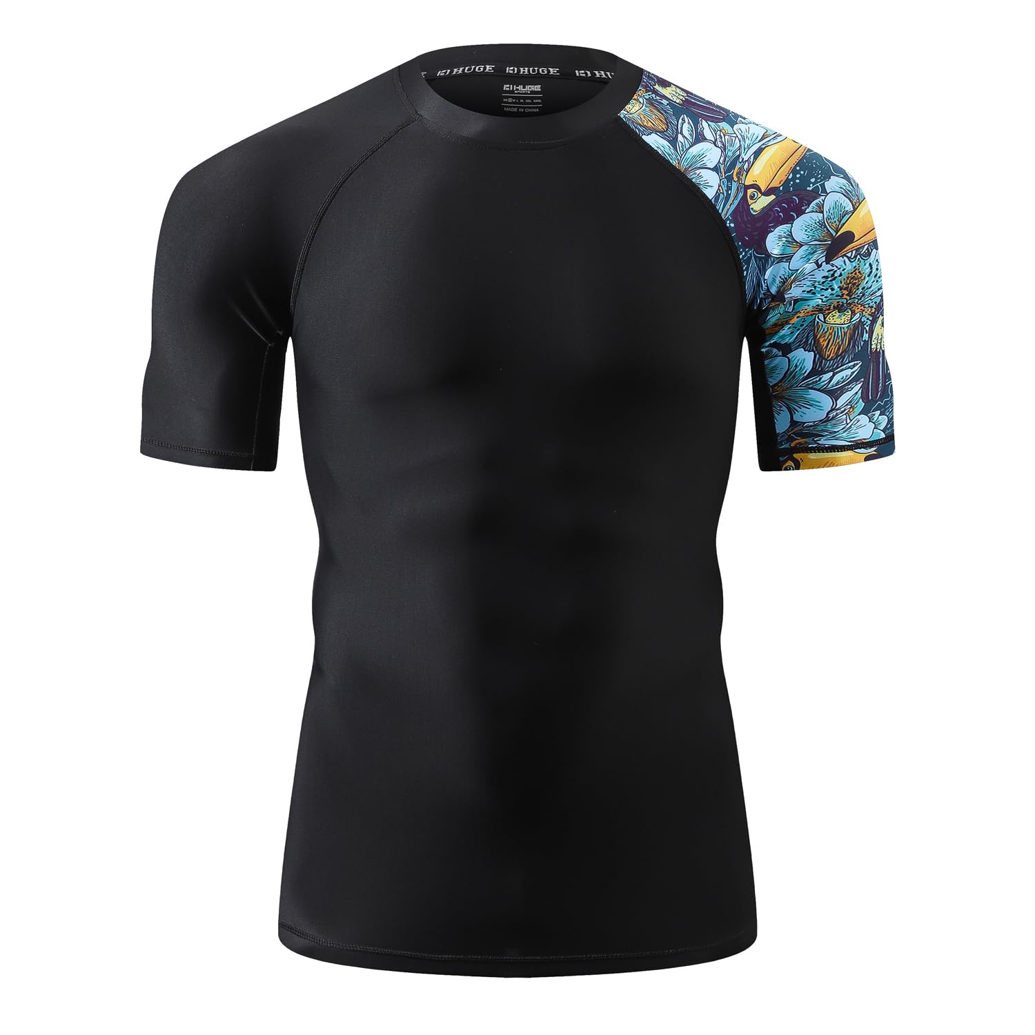 ADOREISM Men's Rash Guard Short Sleeve UPF 50+ Quick Dry