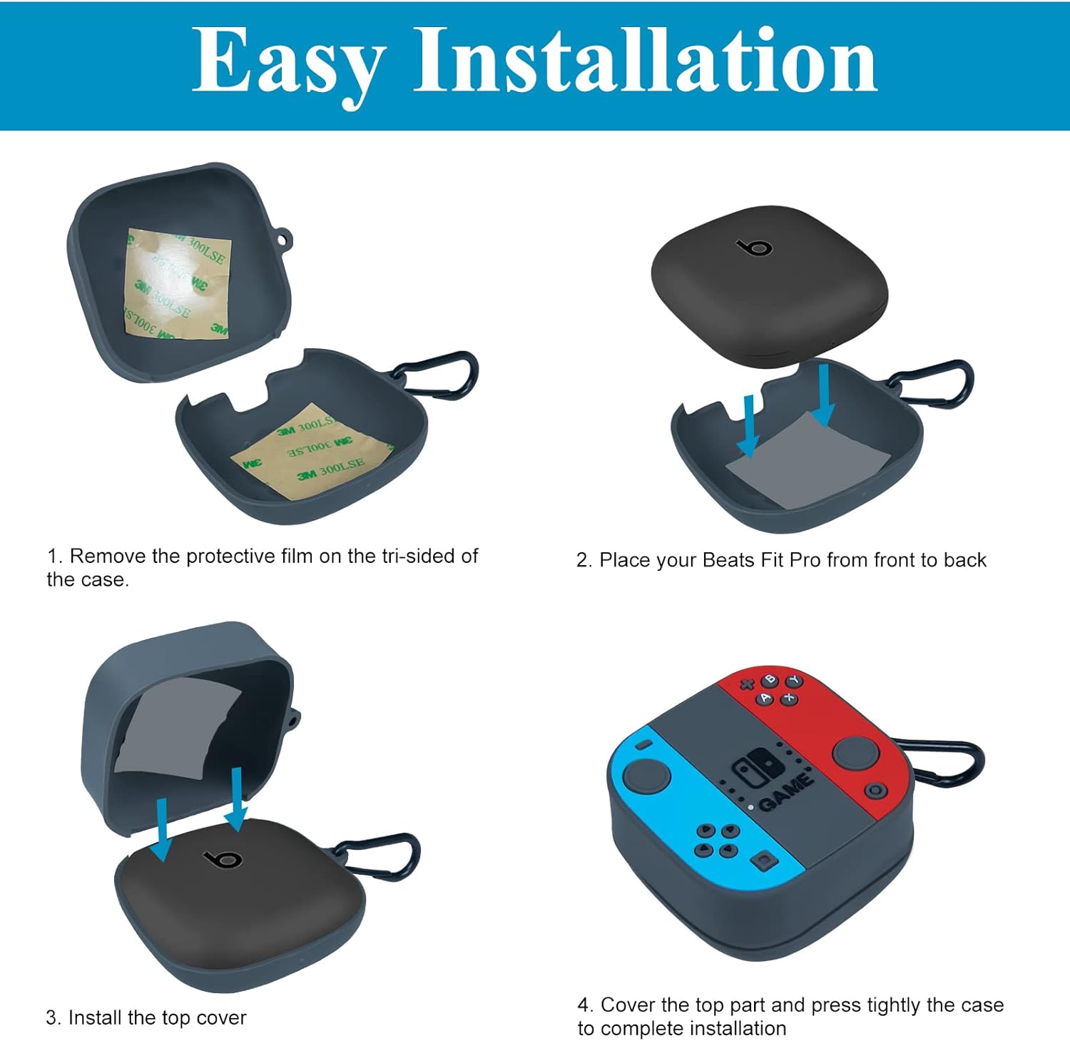 Powerbeats Pro Case, 3D Cute Cartoon Stylish Shockproof Protective Silicone Case Cover for Powerbeats Pro with Keychain Accessories for Boys Men Teens Kids (Switch Case) - Image 5