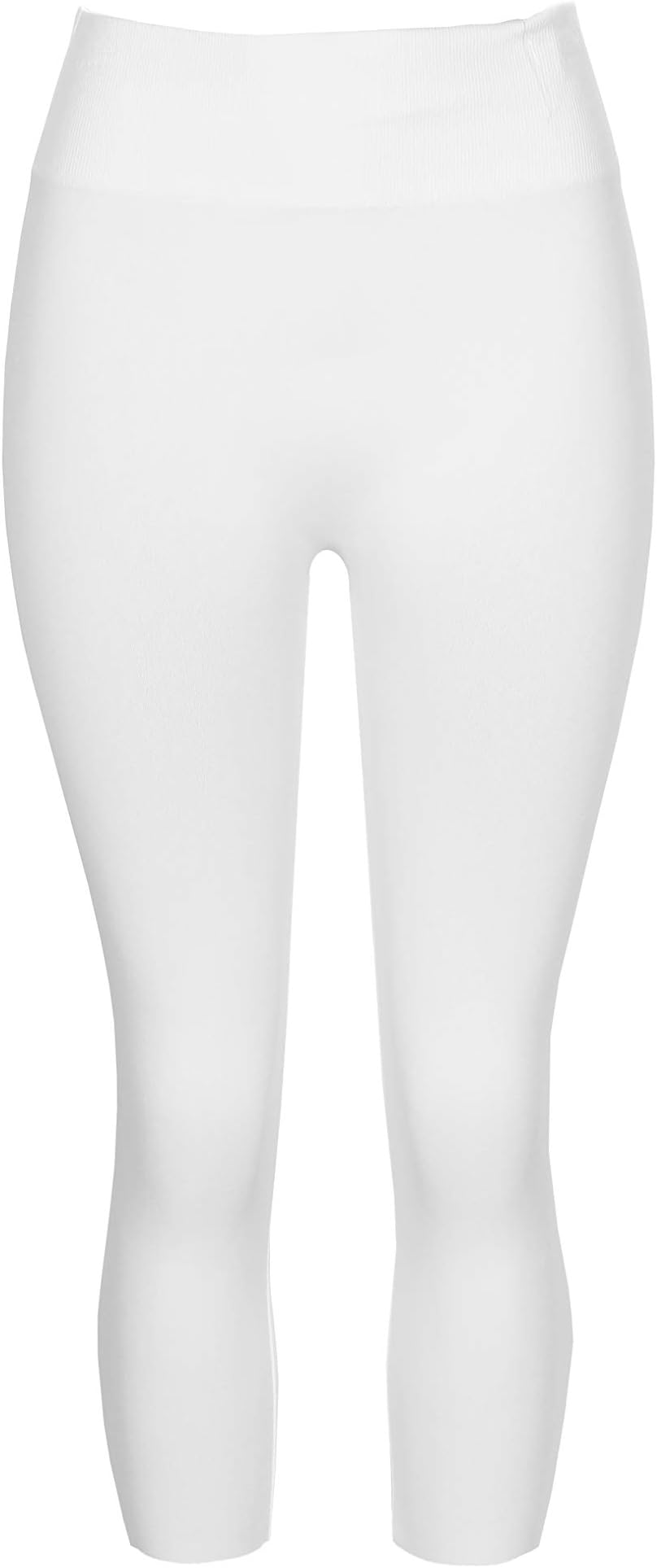 Crush Womens Seamless Capri Solid Leggings Pants S/M White