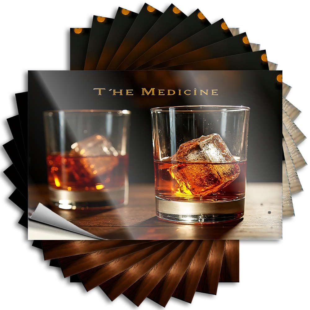 Fzfn Colour Decals Retro Decor | Smiley Face Bumper Two Glasses Of Whiskey With Ice Cubes For Farmers(12X18cm)
