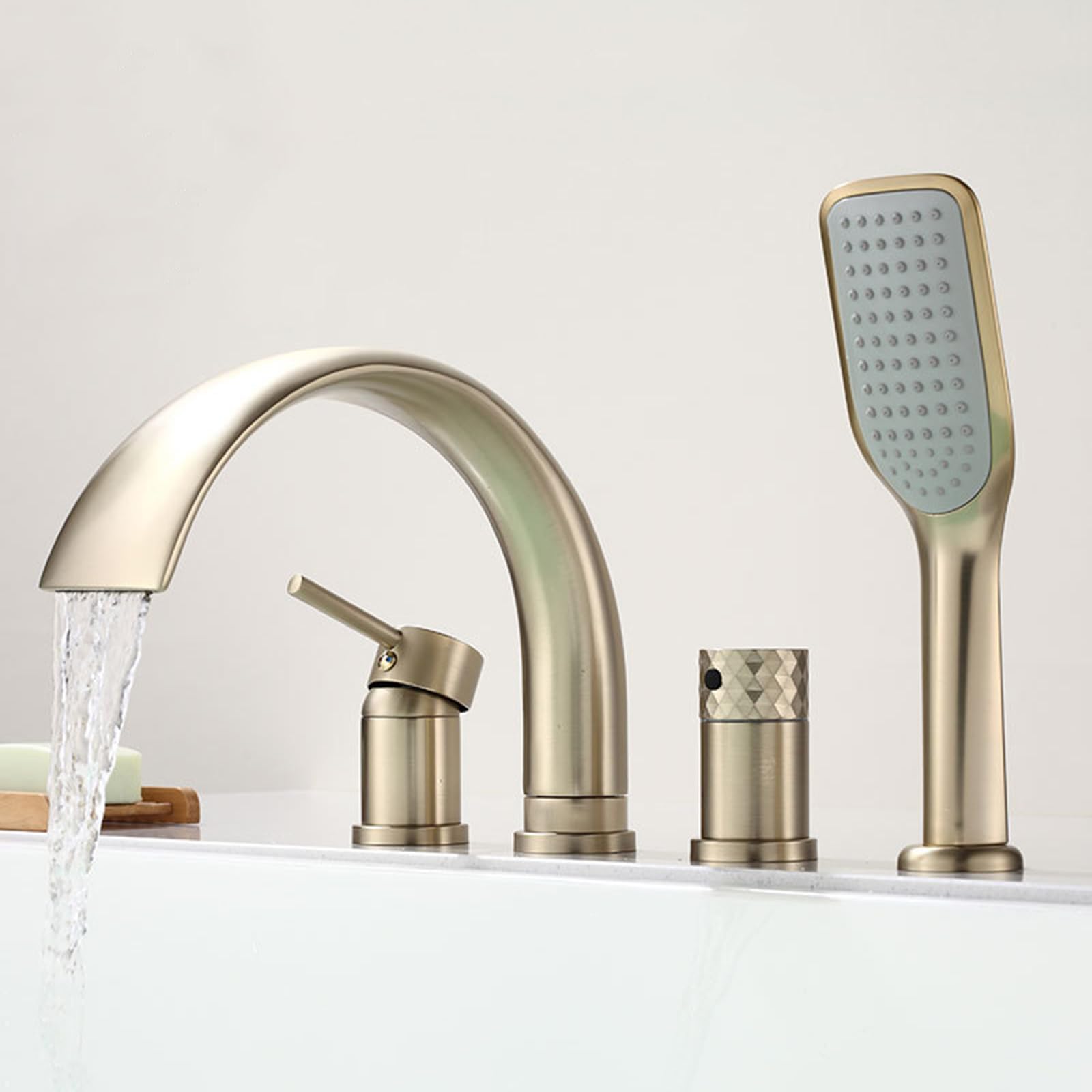 XJTNLB Grifo Ducha Monomando Cascada Griferia Ducha para Borde de Bañera