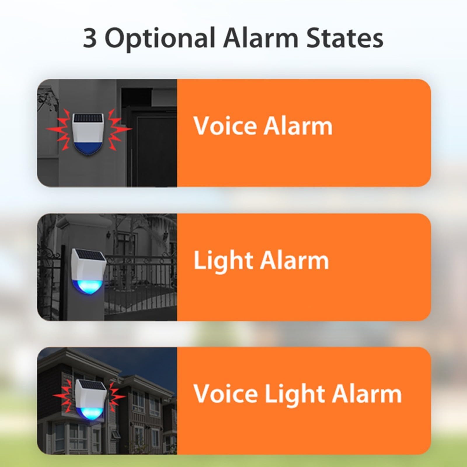 ZigBee - Alarma solar para exteriores para Tuya Smart, sirena de luz de sonido a prueba de lluvia, dispositivo de seguridad resistente a la intemperie ABS blanco 20 x 15 x 6,6 cm