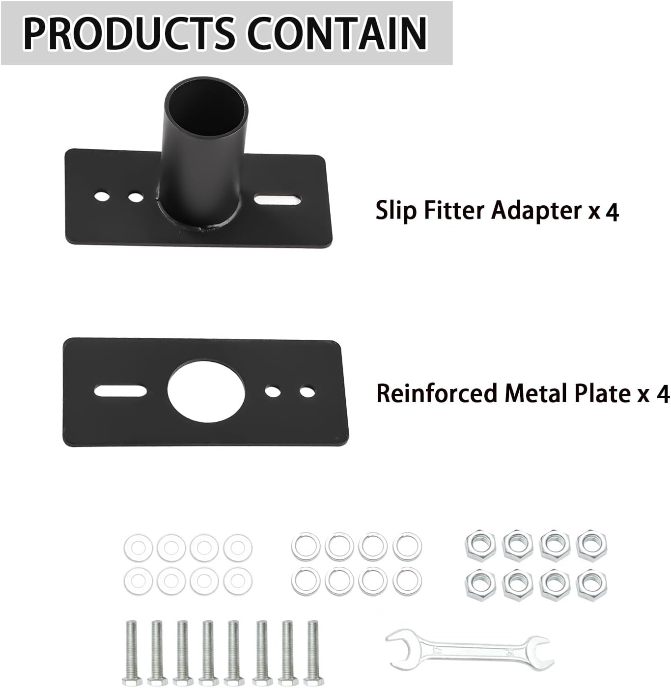 4 Pack Slip Fitter Adapter,Slip Fitter Mounting Bracket,Light Fixture Mounting Bracket for Outdoor Parking Lot Lights and Shoebox Lights ,Transform The Slip Fitter into Arm Mounting