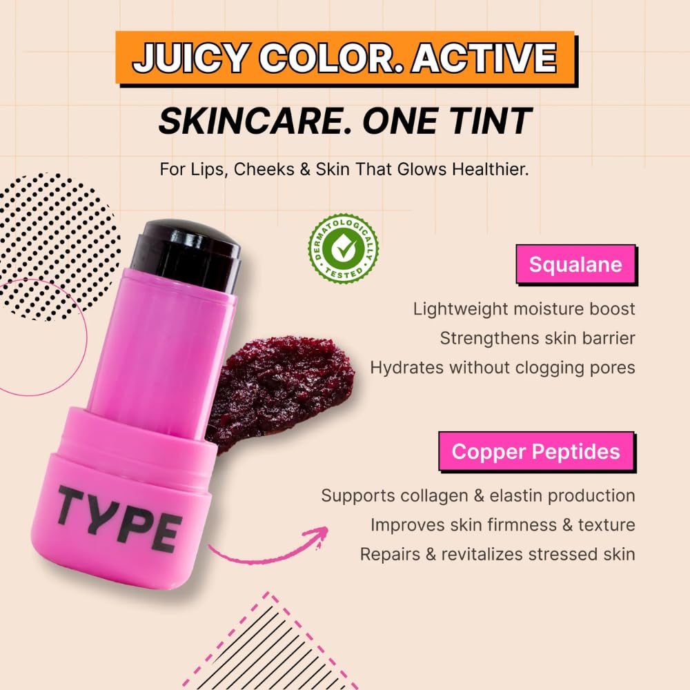 Type Beauty Inc. Soak It Hydra Jelly Tint - Cheeks, Lips, Eyes For Deep Hydration and Anti Aging - Gold Flakes 90 1