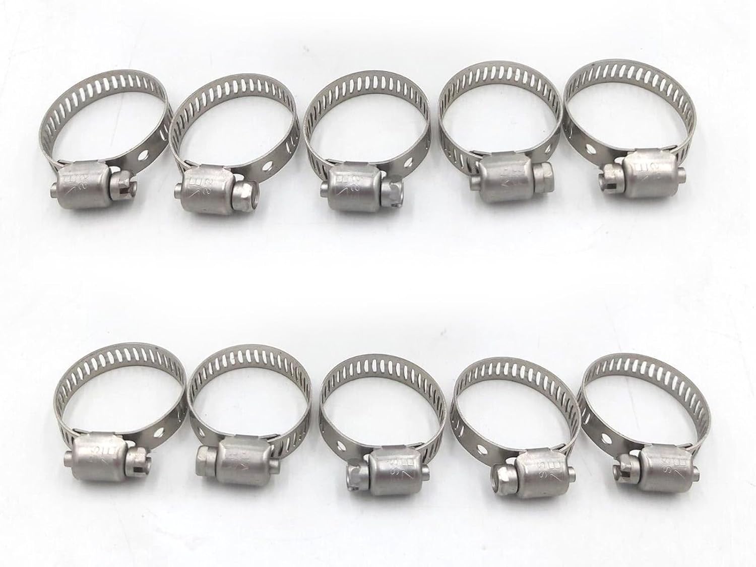 Breeze Mini 3610 Hose Clamps 10 pack 9/16-1 1/16 Inch All Stainless Steel