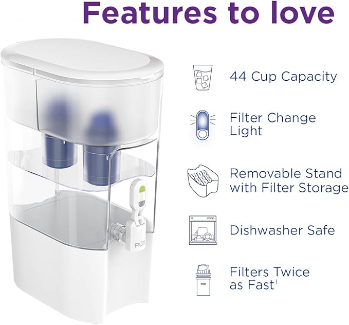In summary, the PUR 44-Cup Extra Large Capacity filtered water dispenser offers a reliable and efficient source of clean drinking water. With its MAXION technology and user-friendly design, this dispenser is an excellent addition to any home or office. Say goodbye to expensive bottled water and enjoy the convenience and sustainability of the PUR dispenser.