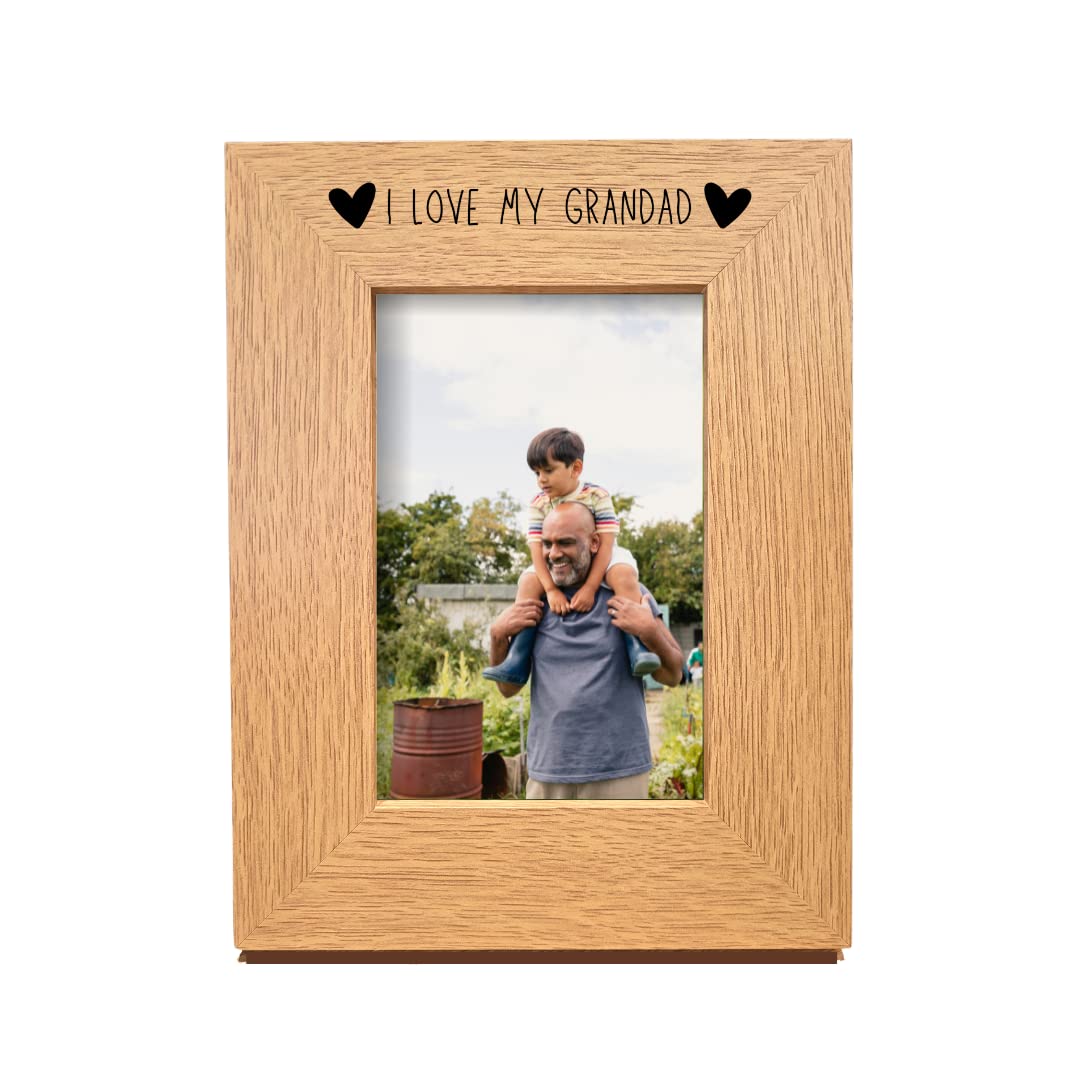 Second Ave Gift Company Portrait Second Ave Oak 6X4 Picture Photo Frame I Love My Grandad Gift Father's Day