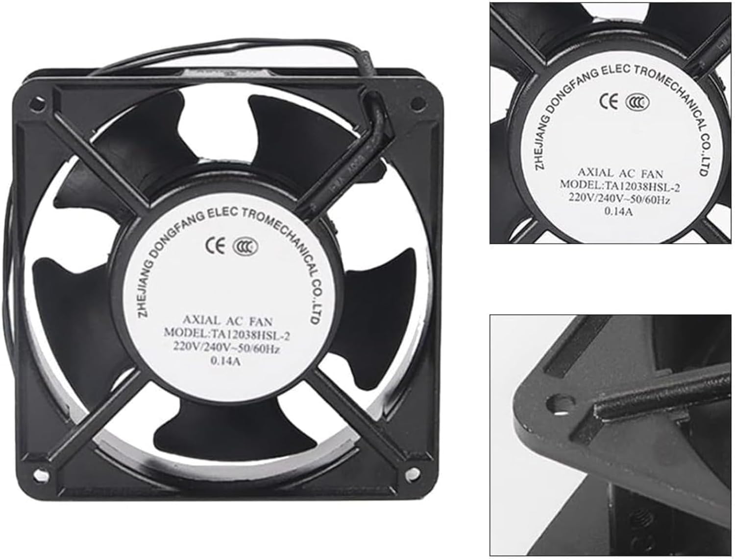 Genérico Ventilador Axial Silencioso paraventilador chimenea, 120x120x38mm Chimenea Alta Temperatura Ventilador Axial Chimenea Estufa Ventiladores con Potentes Cuchillas Metálicas,