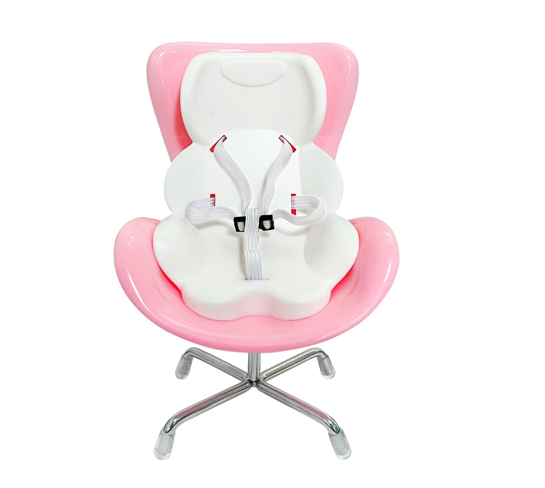 Doll Car Seat for 10-17cm Dolls with Air Vent Clip and Desktop Stand,Cute Car Ornament Doll Accessories for Blind Box,No Doll Included (Pink)